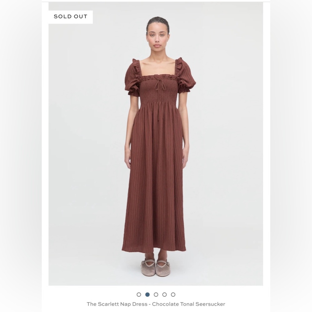The Scarlett Nap Dress- Chocolate Tonal Seersucker